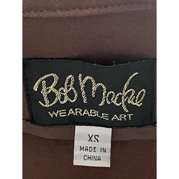 Bob Mackie Wearable Art Women's Jacket Brown Zip Up Rhinestones Bling Size XS - Picture 5 of 13